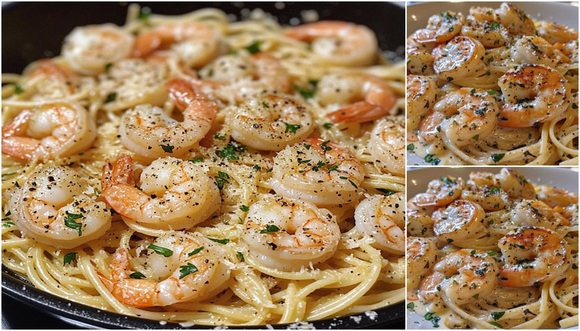 ชวนทำ สปาเก็ตตี้คาโบนาร่ากุ้ง ทานเองที่บ้าน  ทำง่าย อร่อยถูกใจ